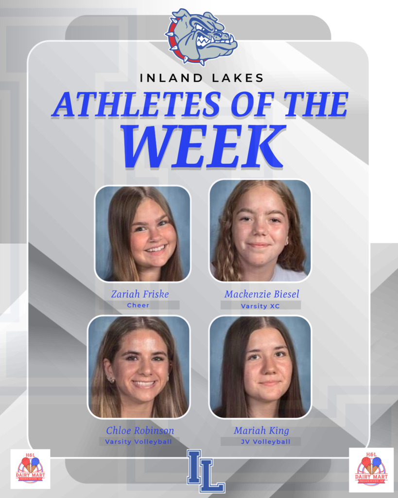 athletes of the week Zariah Friske, Mackenzie Biesel, Chloe Robinson and Mariah King