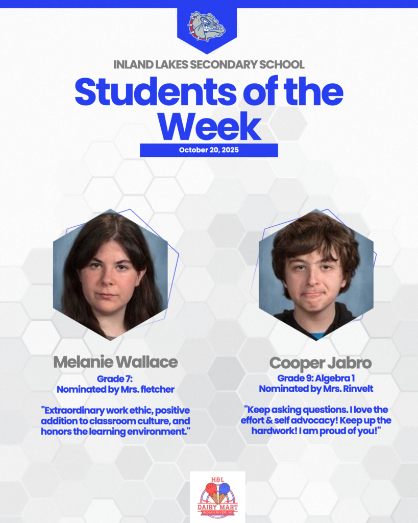 students of the week Melanie Wallace and Cooper Jabro!