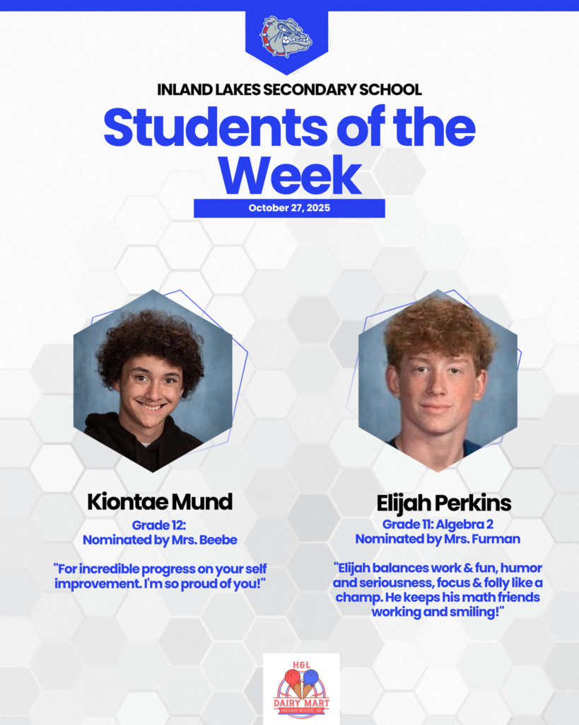 students of the week Kiontae Mund and Elijah Perkins!