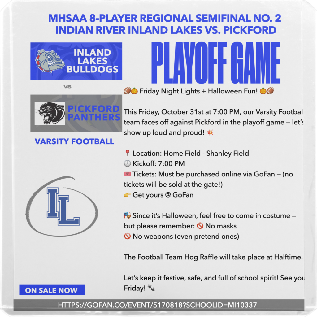 PLAYOFF TICKETS link for tonights football game