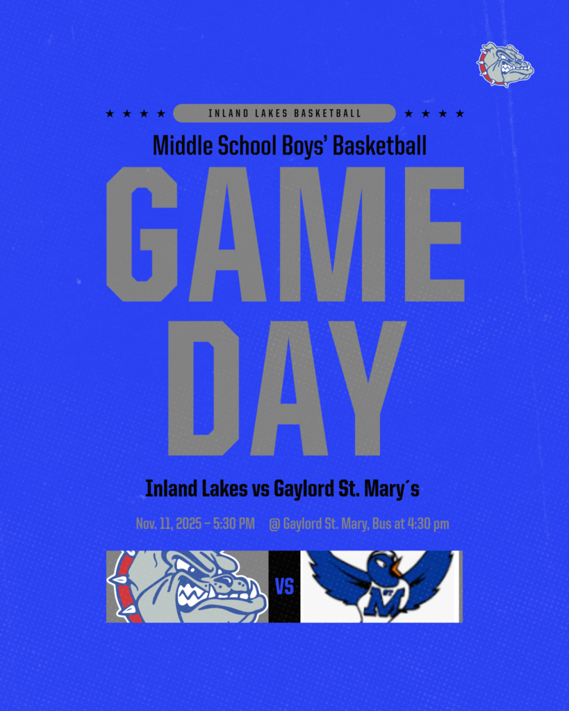 middle school boys basketball @ Gaylord St. Mary's tonight at 5:30 pm