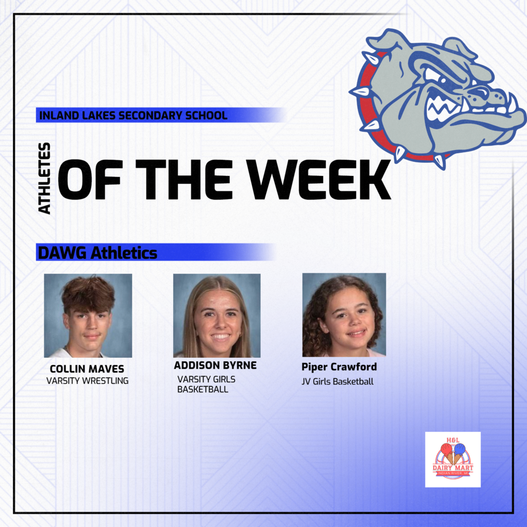 ILS Athletes of the Week! Collin Maves, Varsity Wrestling. Addison Byrne Varsity Girls Basketball. Piper Crawford, JV Girls Basketball!!