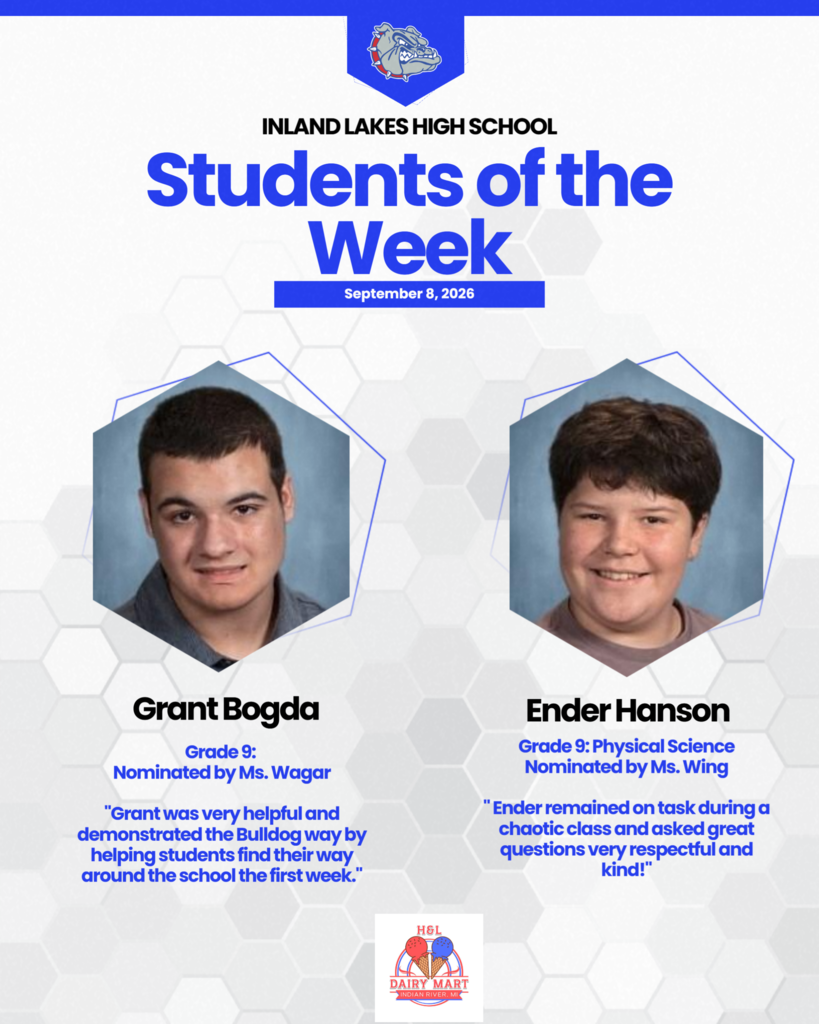 Congrats IL High School Students of the week: Grant Bogda and Ender Hanson!