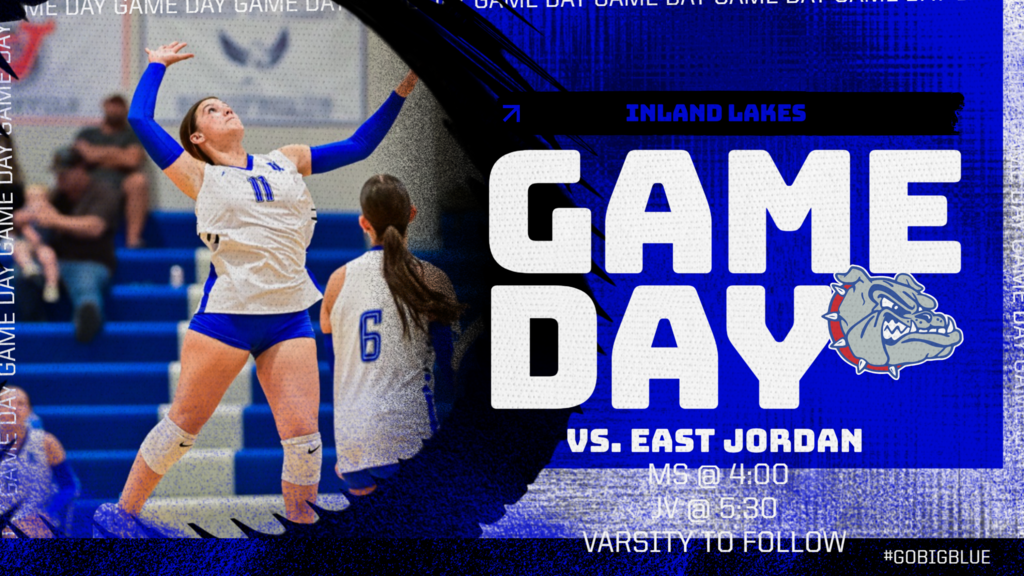 Volleyball plays in East Jordan today! Middle School team starts at 4, with JV and Varsity to follow.