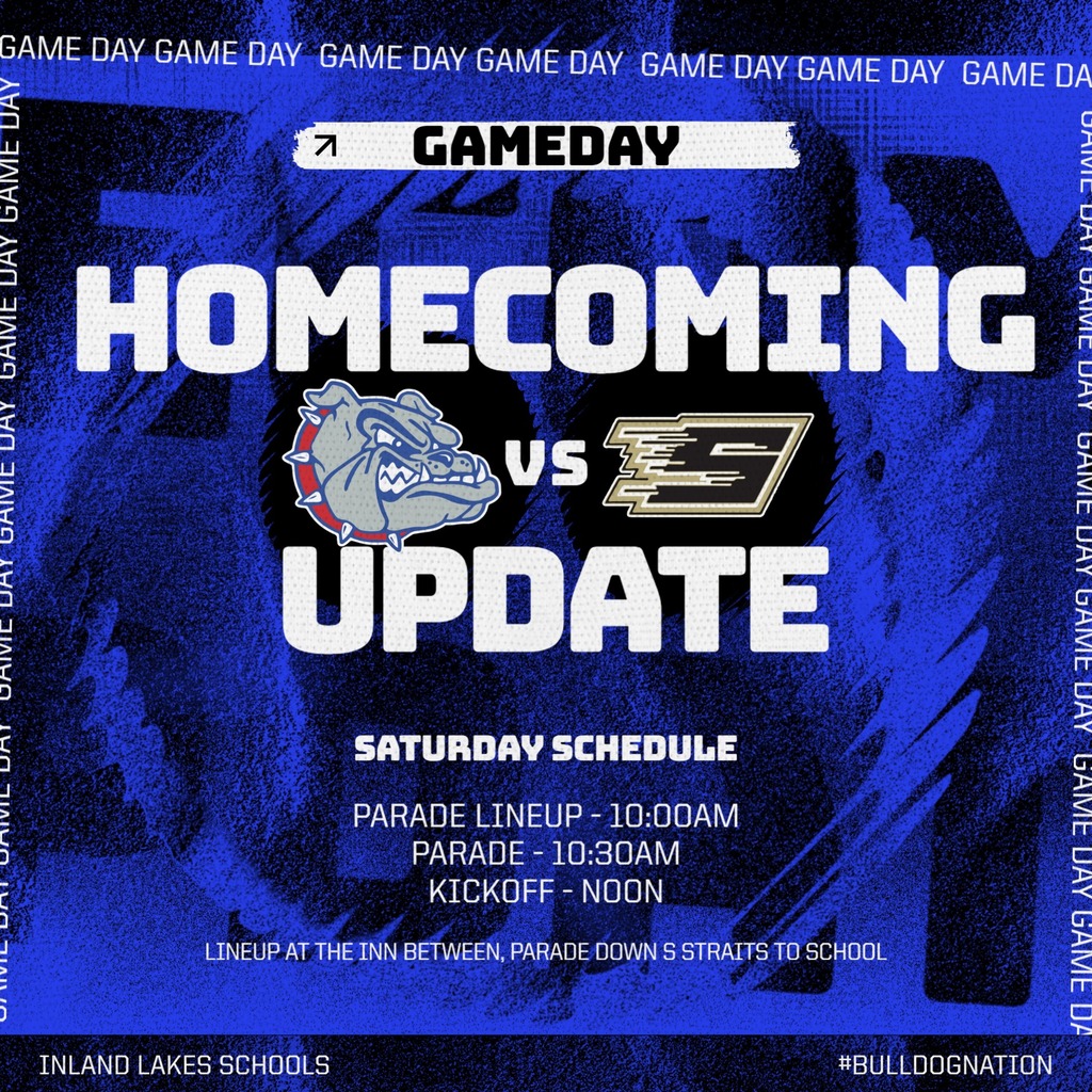 Saturday parade lineup at 10am at the InnBetween, parade at 10:30, game against St Ignace at noon