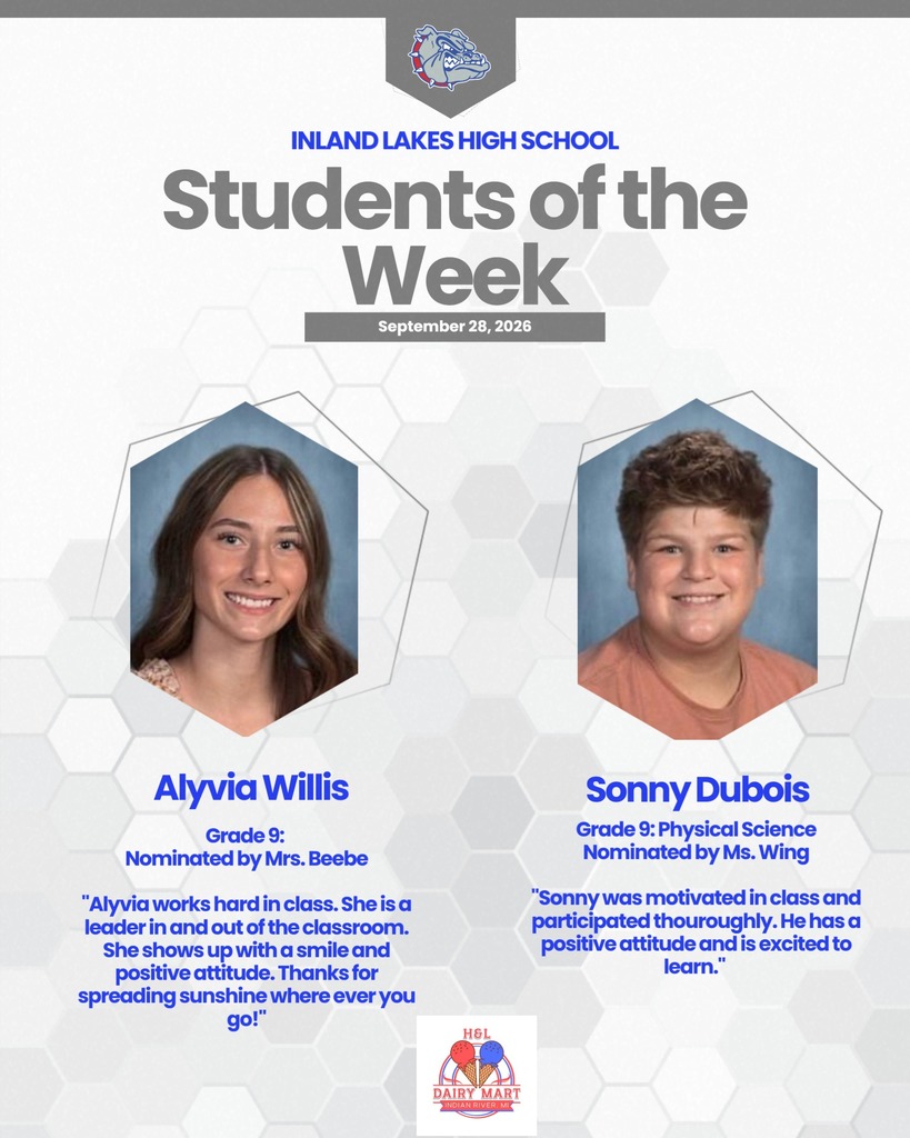 Congrats IL HS Students of the week: Alyvia Willis and Sonny Dubois!