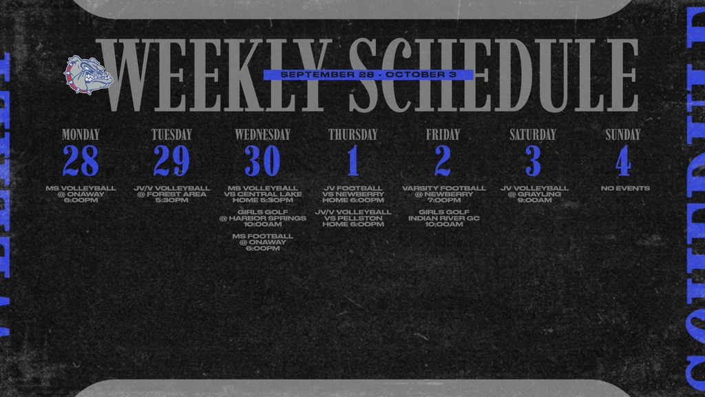 9/28 to 10/3 athletic action!