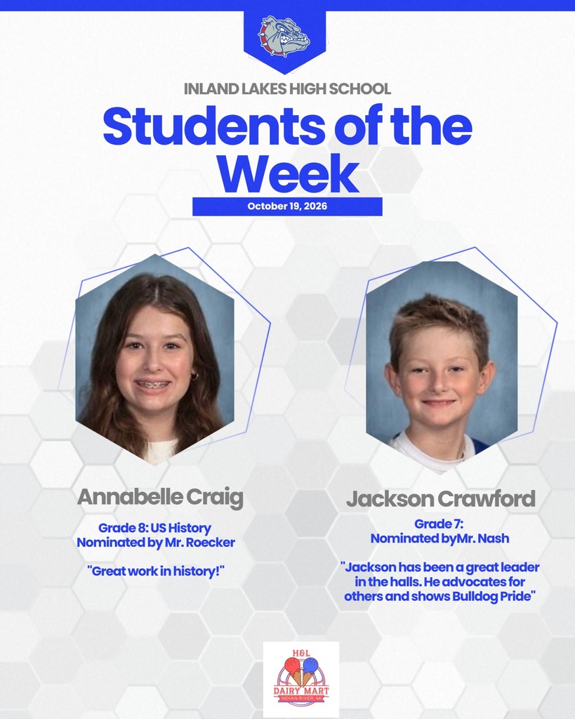 Congrats MS Students of the Week: Annabelle Craig and Jackson Crawford!