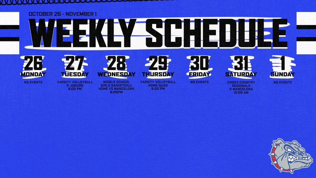 Athletics this week! Go Bulldogs!