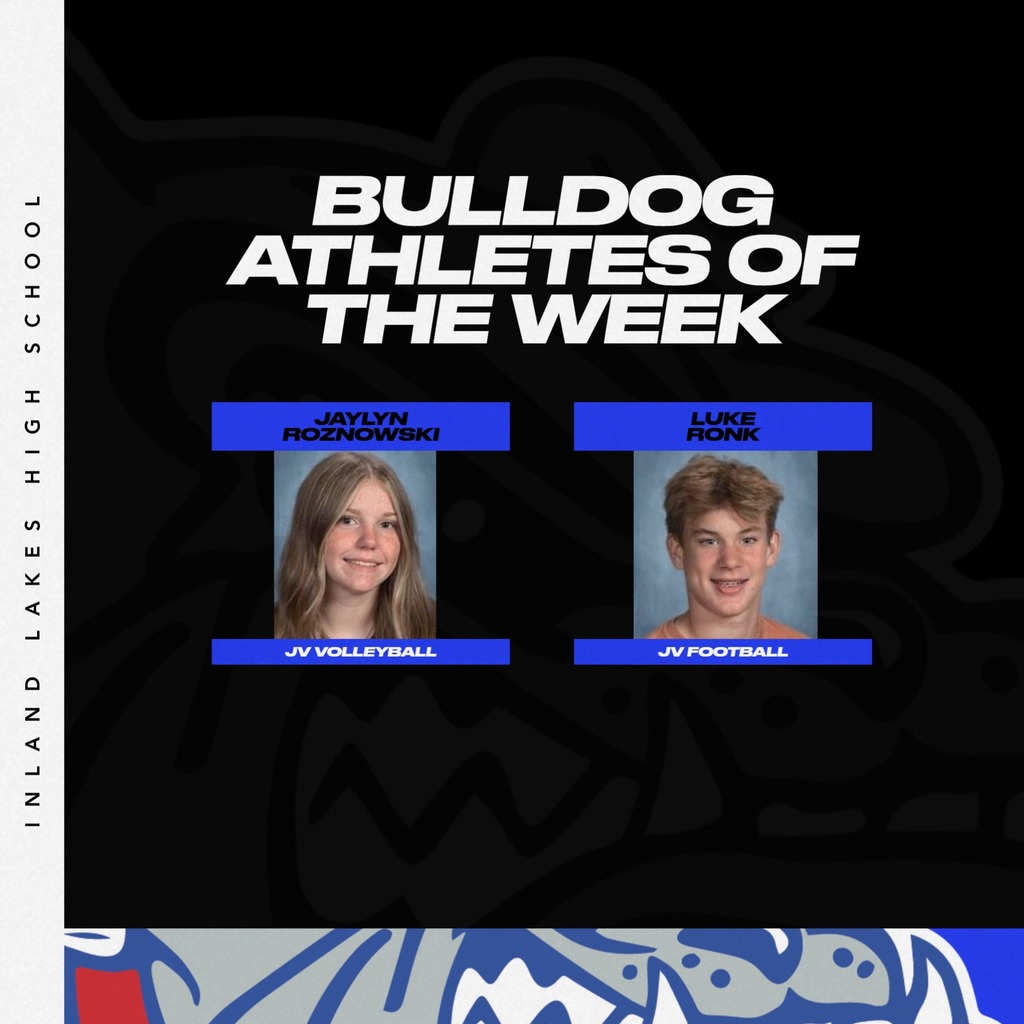 This week's Athletes of the Week! Congrats to Luke Ronk and Jaylyn Roznowski!