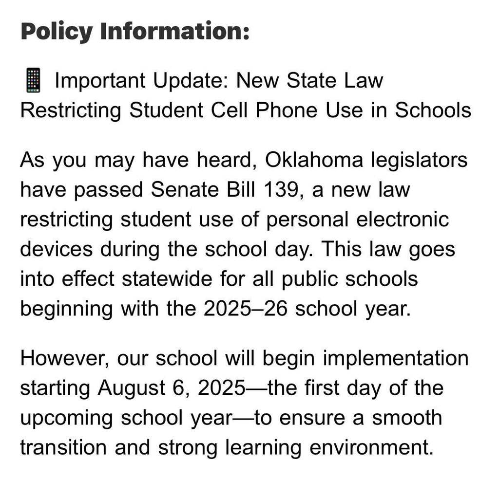 No Cell Bell to Bell Policy