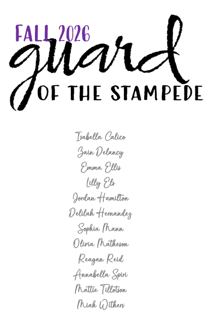 Fall 2026 Guard of the Stampede Member List