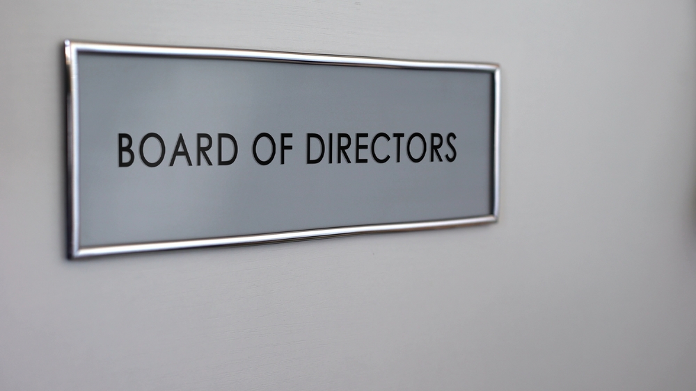 board of directors sign on wall