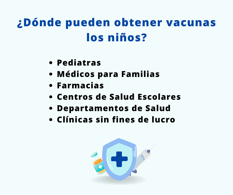 Donde pueden obtener vacunas los ninos?