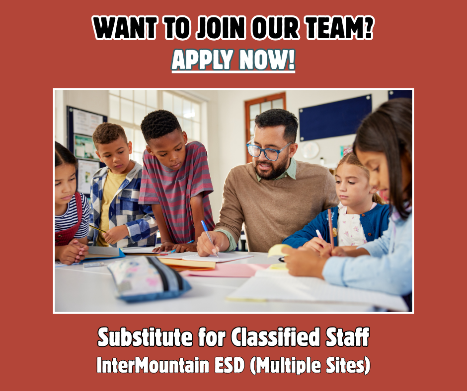 Now hiring Substitutes for Classified Staff ni Multiple IMESD sites