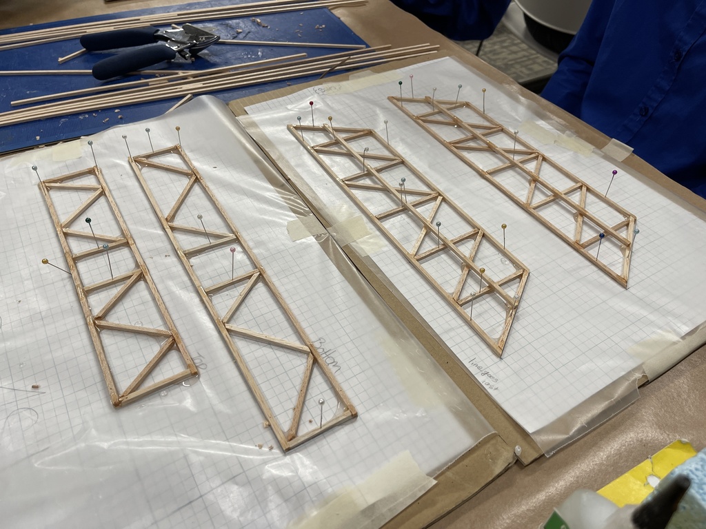 bridge parts are set, waiting for glue to dry