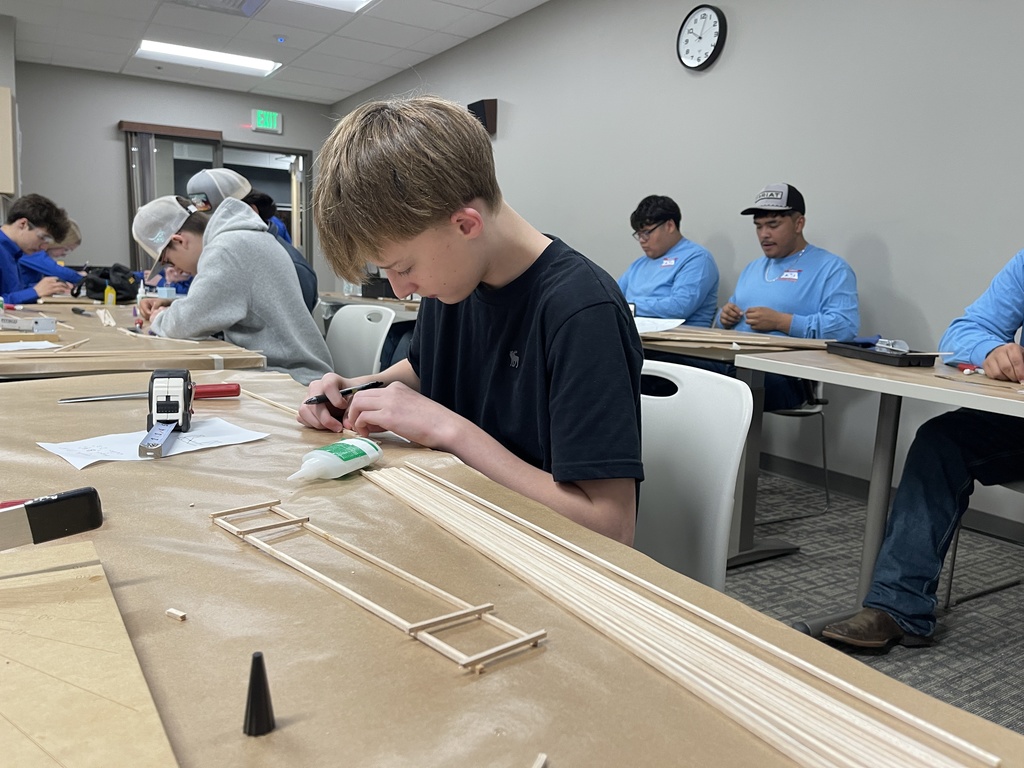 a student measures materials