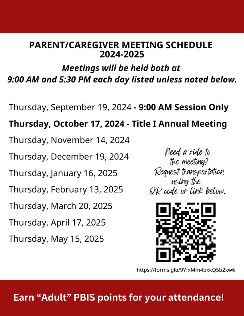 Parent/Caregiver Meeting Schedule