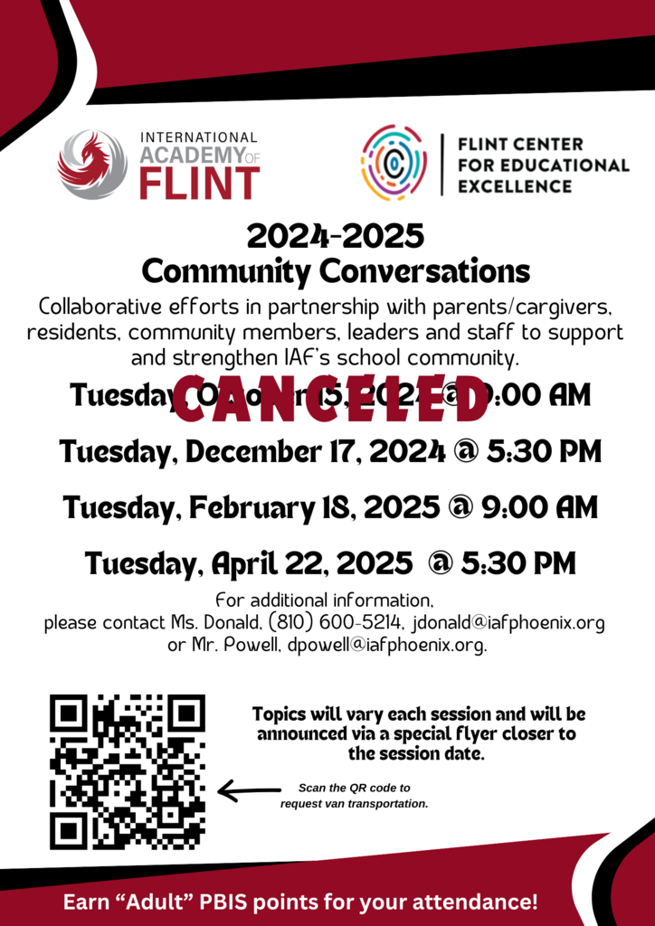 Community Conversations Canceled