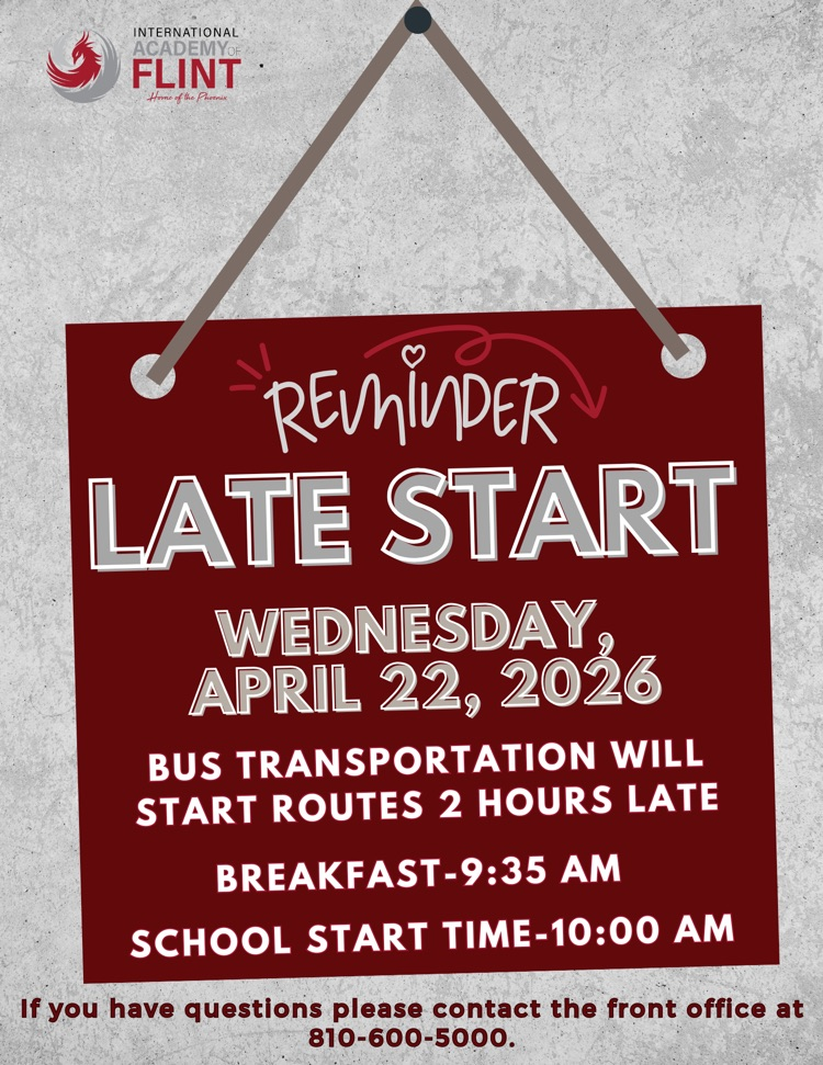 burgundy poster late start day April 22, 2026