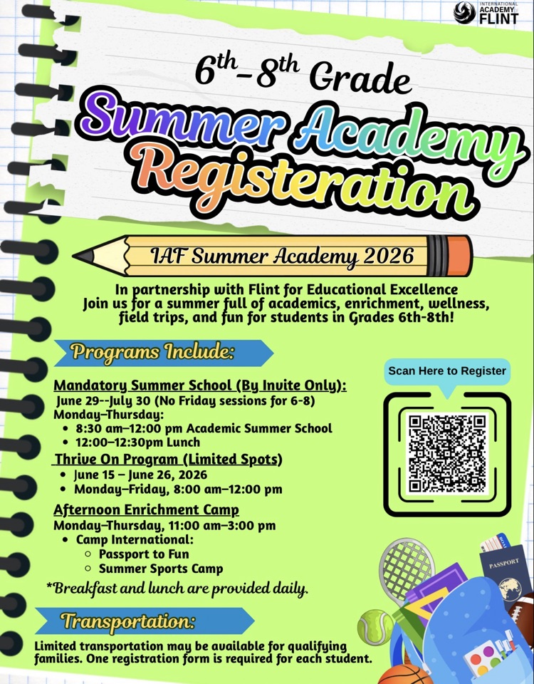 6-8 Summer Academy Registration