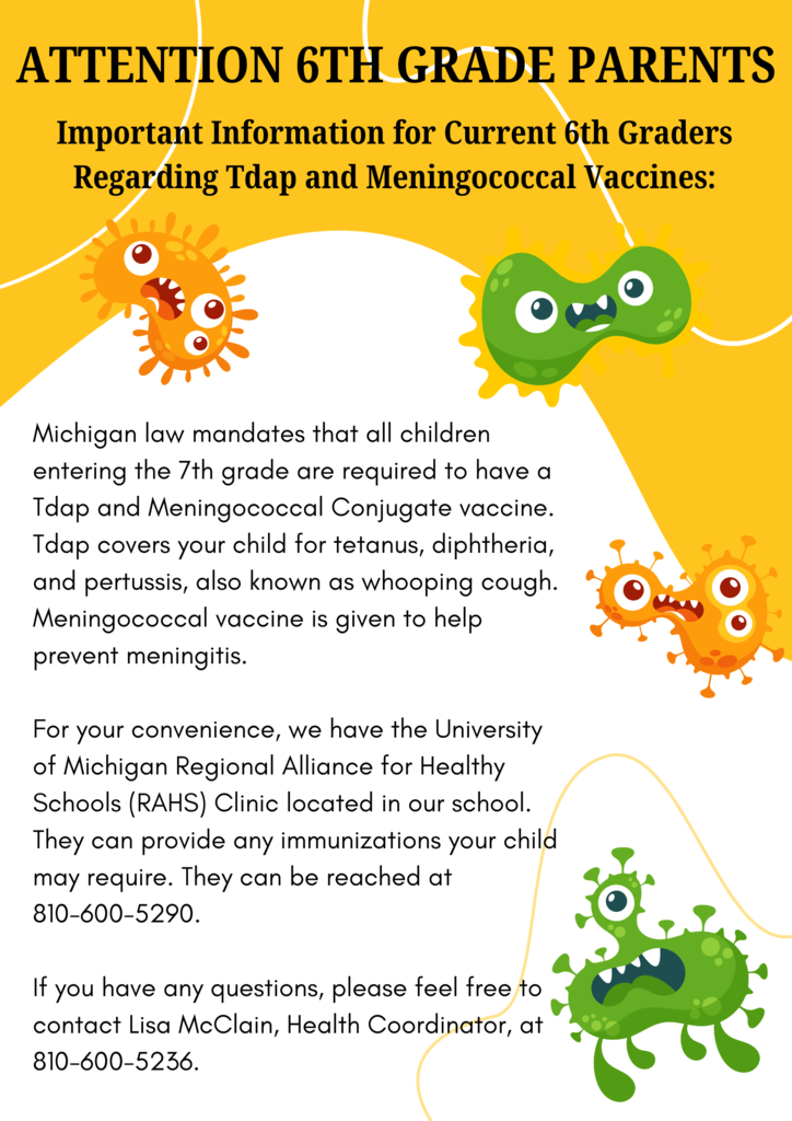 7th Grade Required Vaccinations
