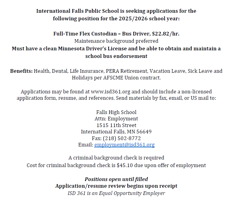Flex Custodian - Bus Driver