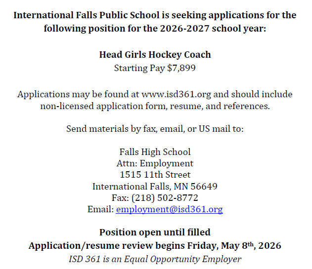 Girls Head Hockey Coach