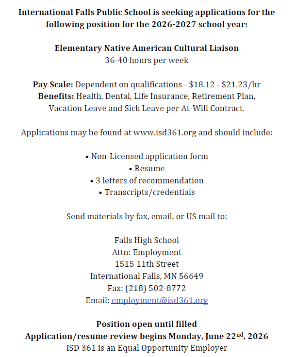 FES Native American Cultural Liaison 5.28.26 