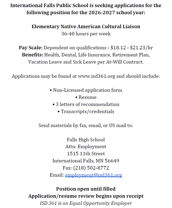 Elementary Native American Cultural Liaison 6.23.26