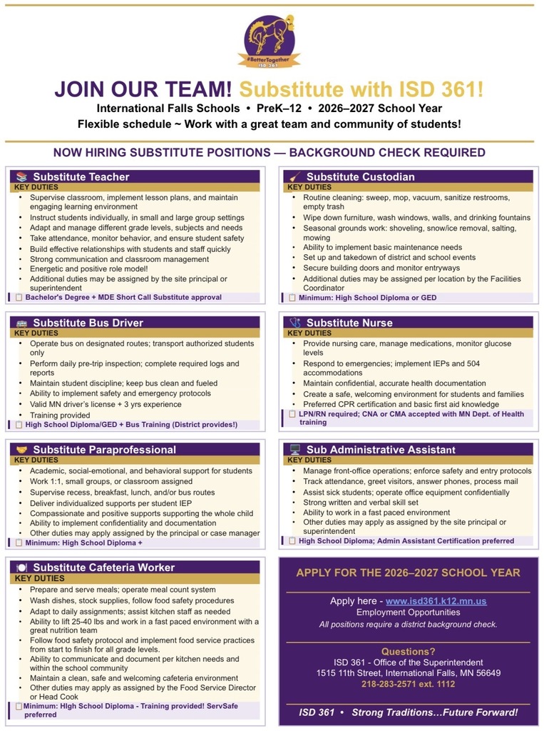 Substitute Hiring Announcement