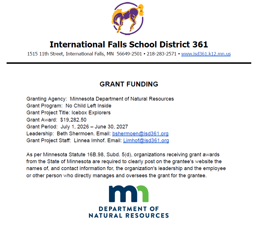 Grant Funding Notification