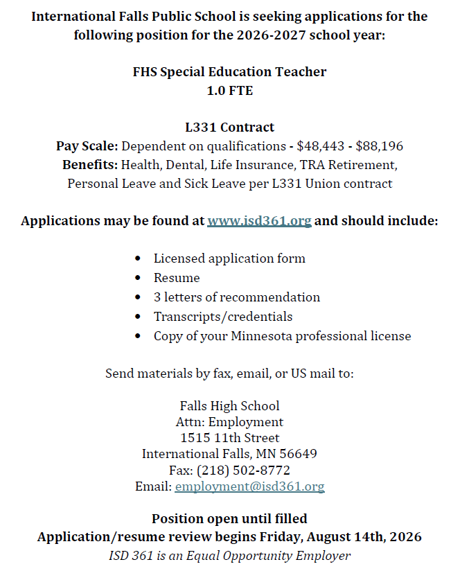 FHS SpEd Teacher 7.30.26