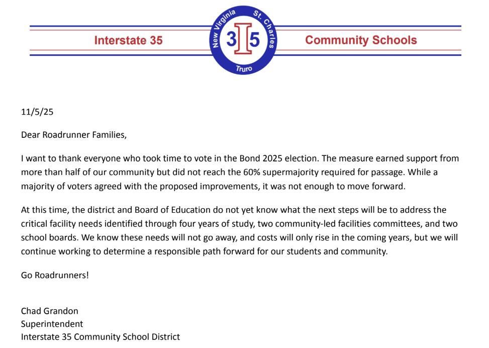 Bond 2025 Outcome Message