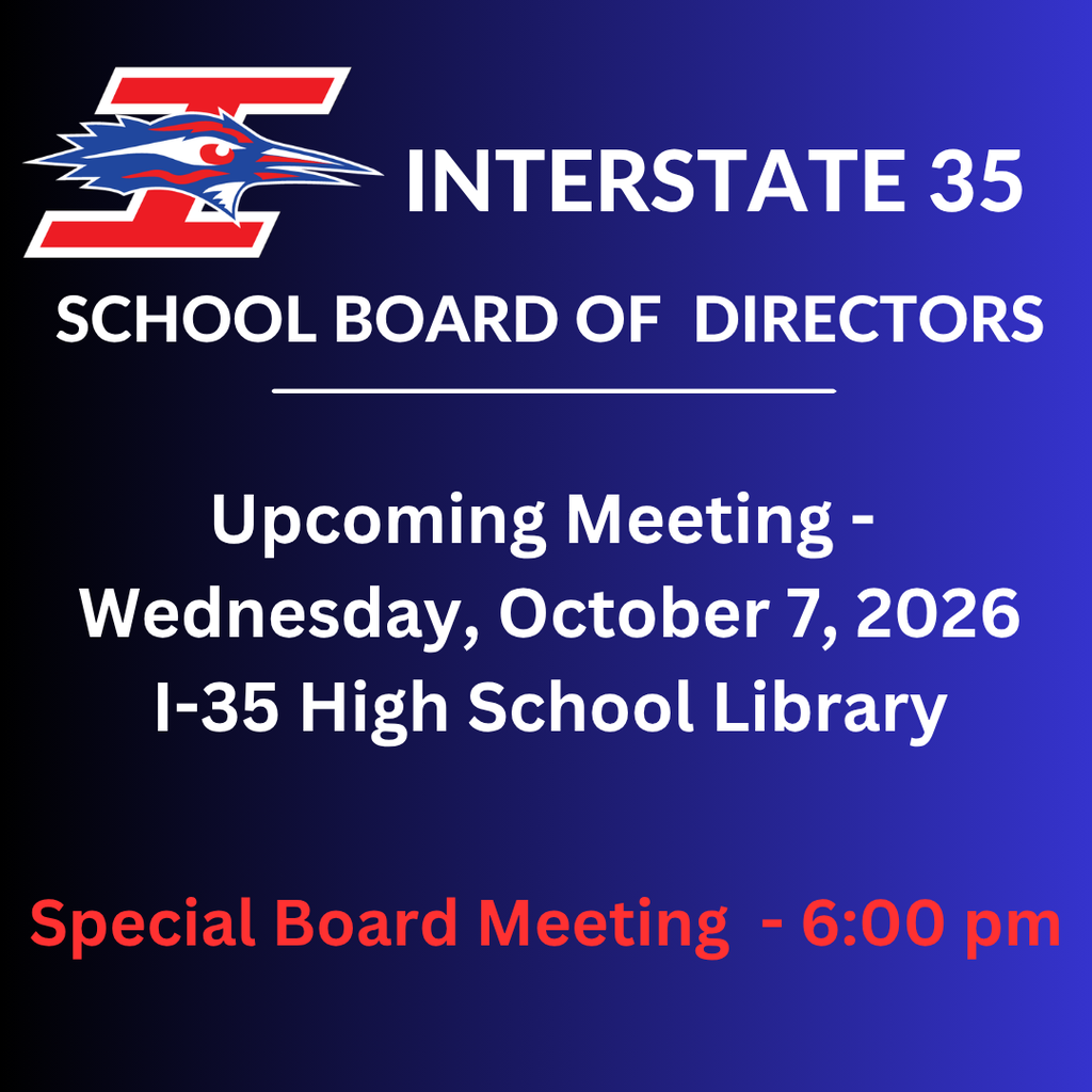 School board meeting Wednesday, October 7 at 6:00 pm in the High School Library 
