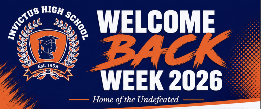 A logo for Invictus and the words "Welcome back Week 2026"