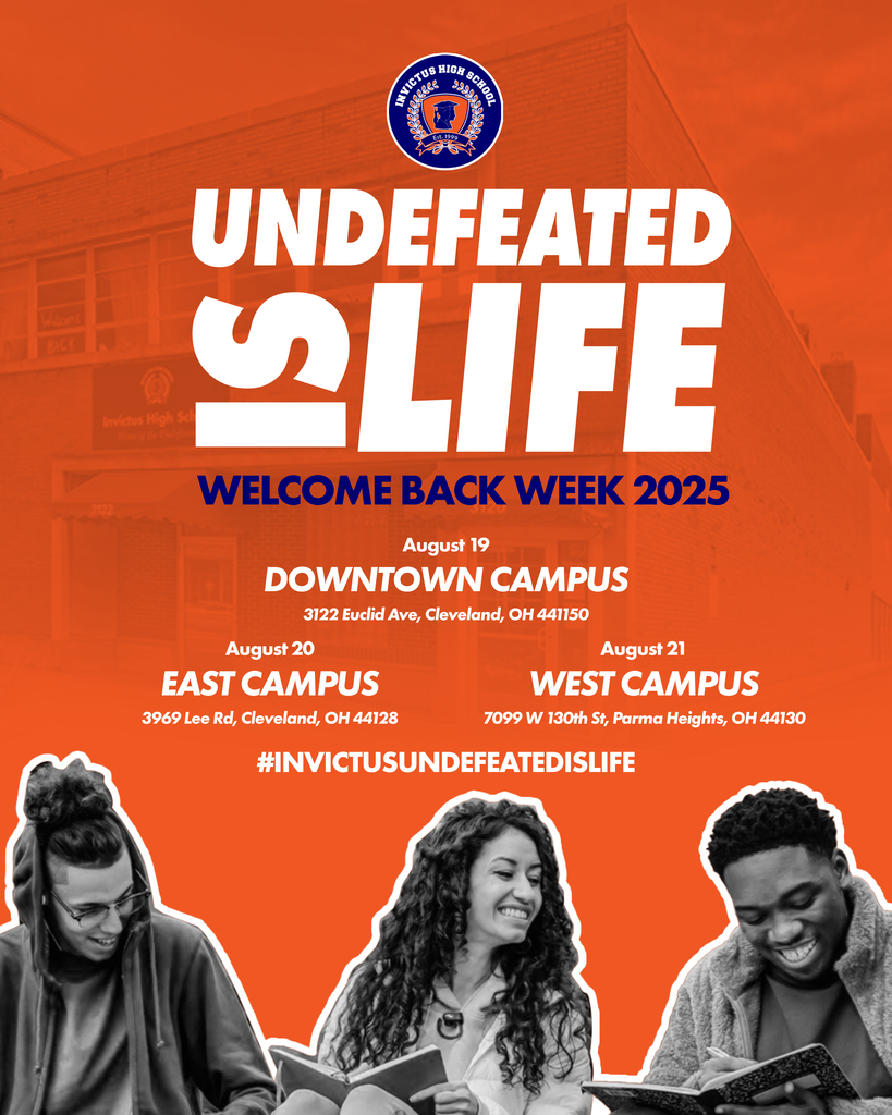 An orange and black poster advertising all three back to school bash events.