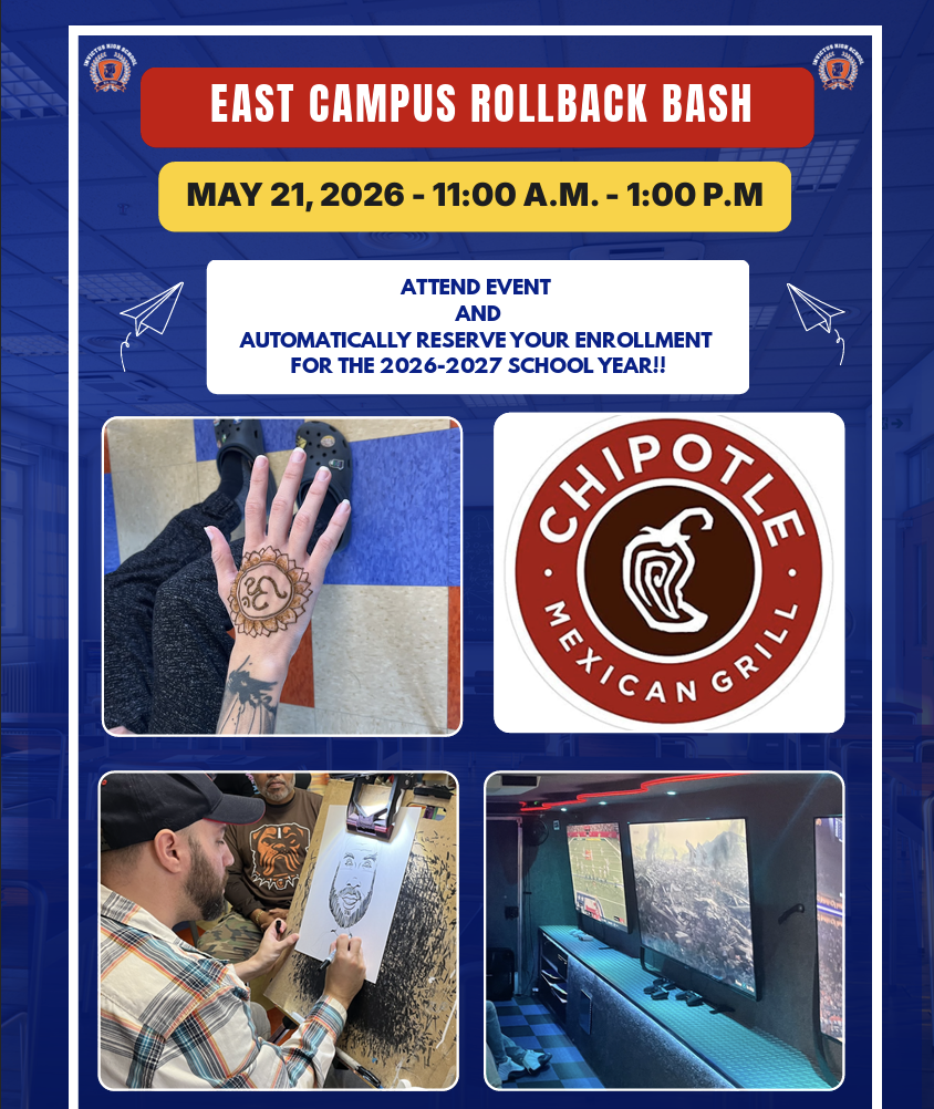 Flyer for the East campus rollover event