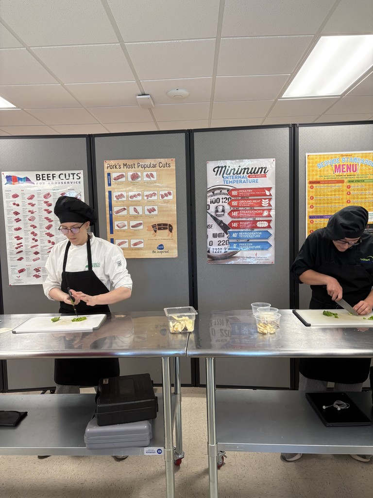 culinary students demonstrating knife cuts