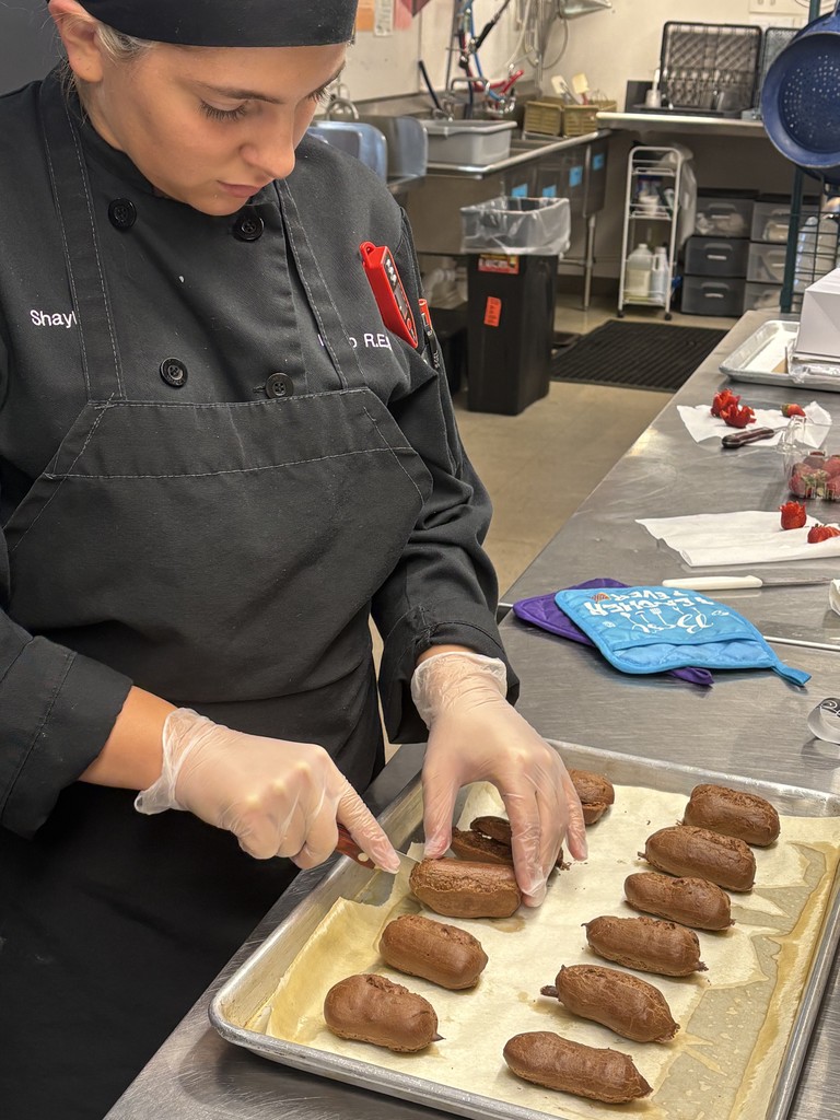 student making chocolate puffs