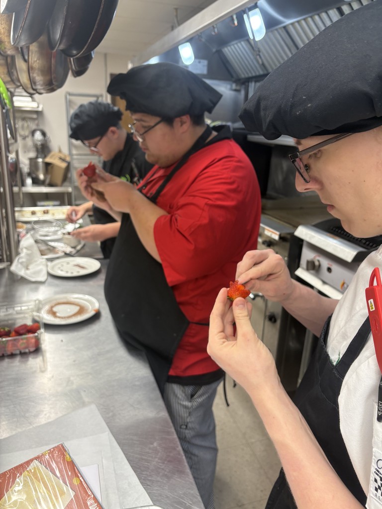 students making chocolate puffs