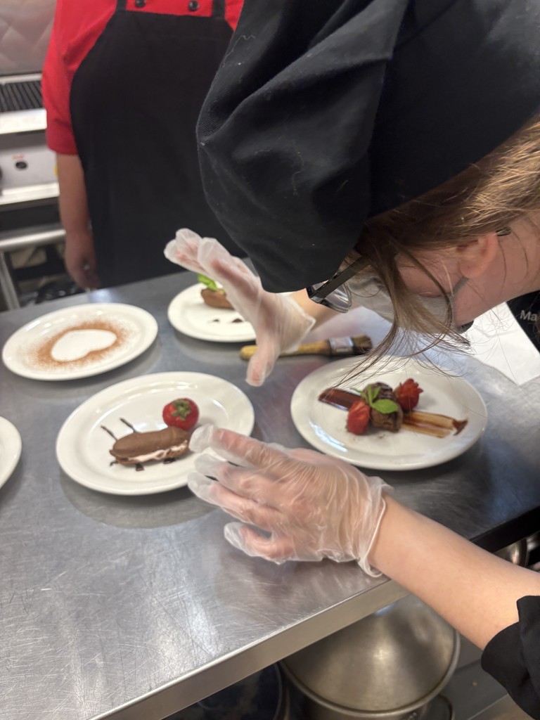 student making chocolate puffs