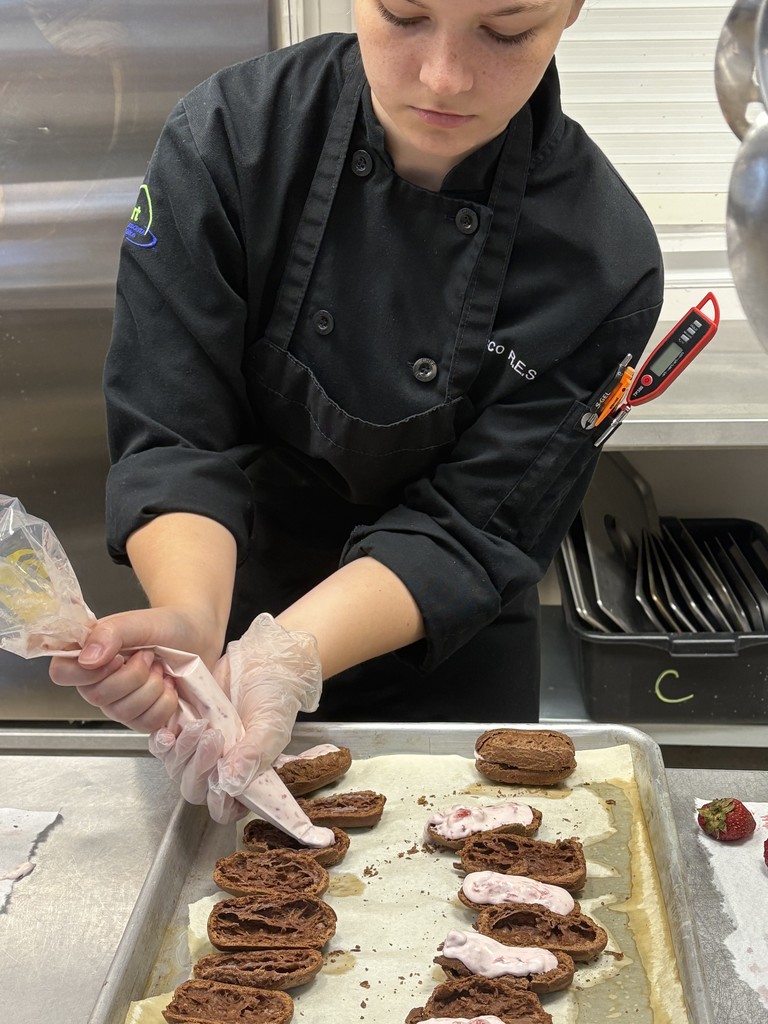 student making chocolate puffs