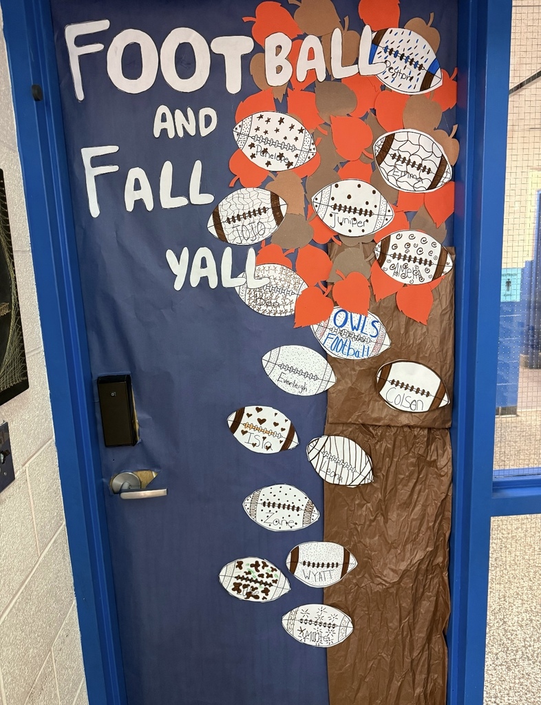 Classroom Door with footballs