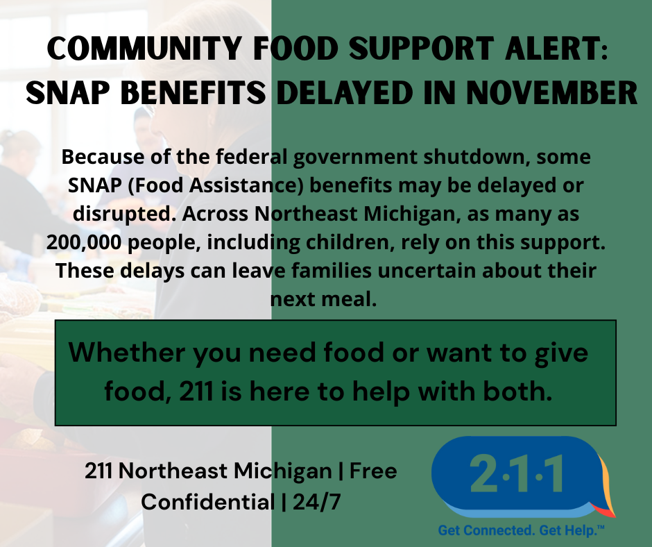 Post describing calling 211 whether you need food or want to give food.