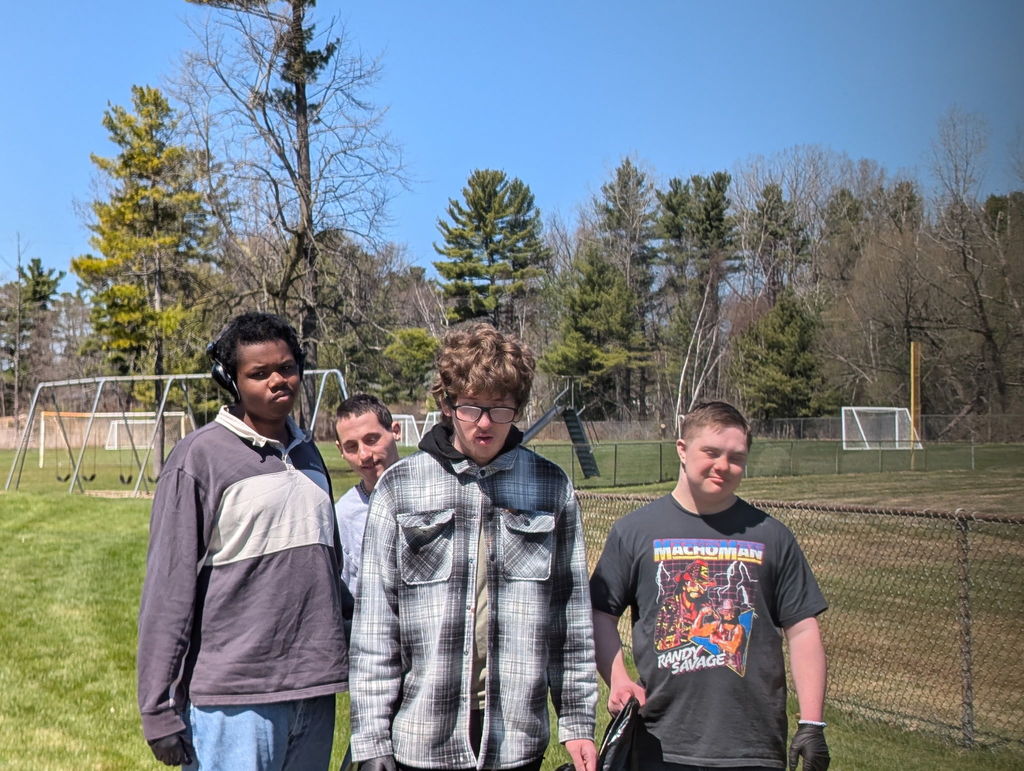 students cleaning up