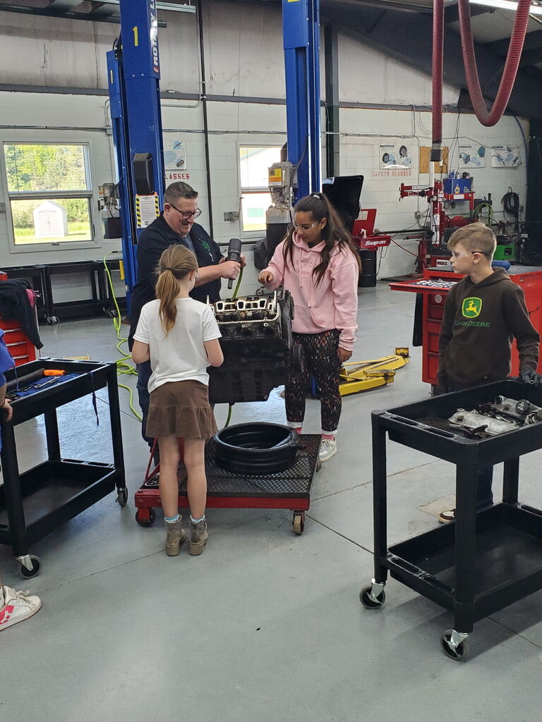 students learning