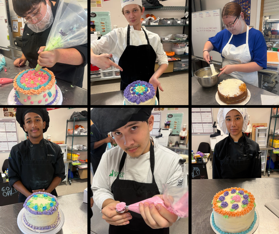 Culinary Students Cake Decorating