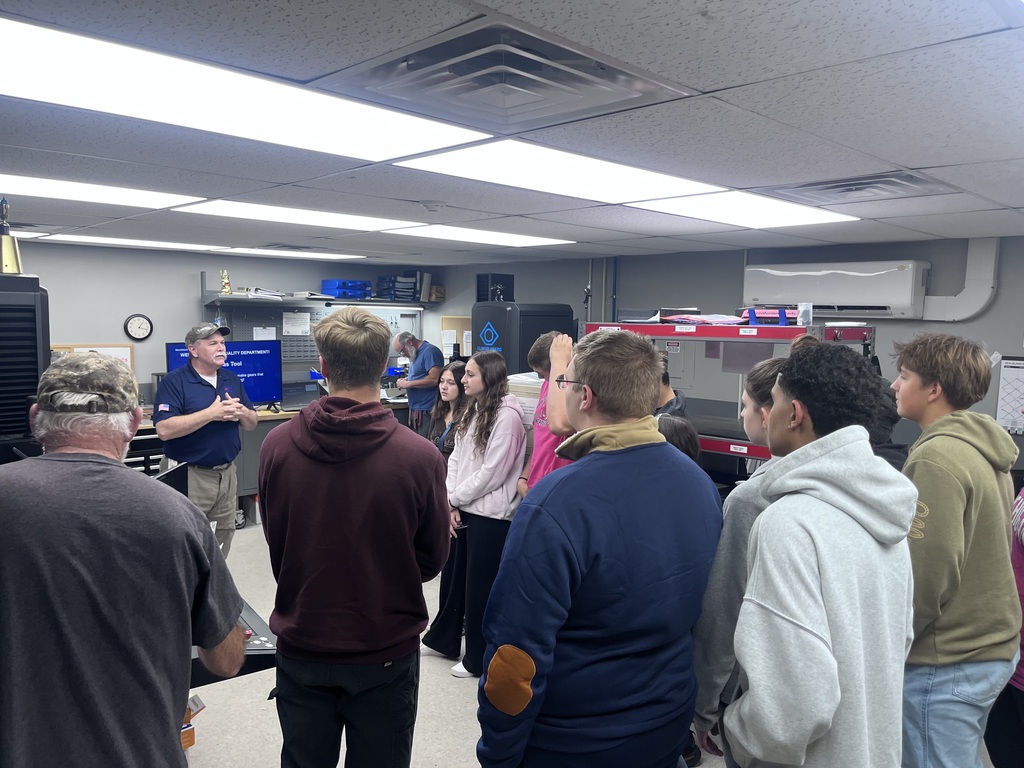 Students on tour at Tawas Tool