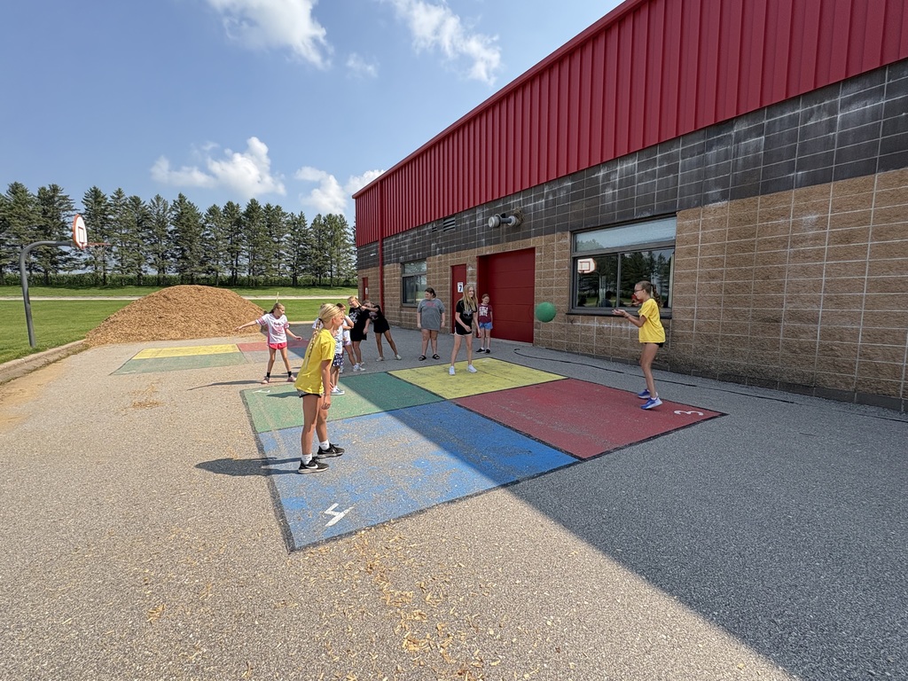 Kids playing four square